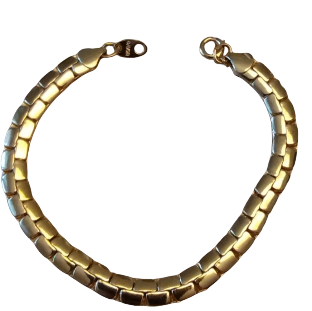 Vintage 1993 Avon Gold Tone Flat Chain Link Bracelet